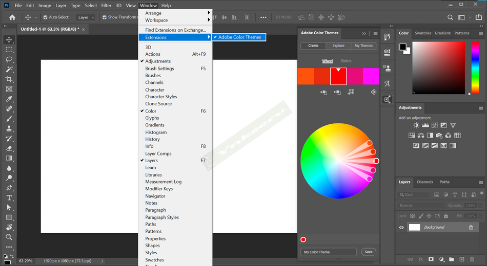 Photoshop's menu