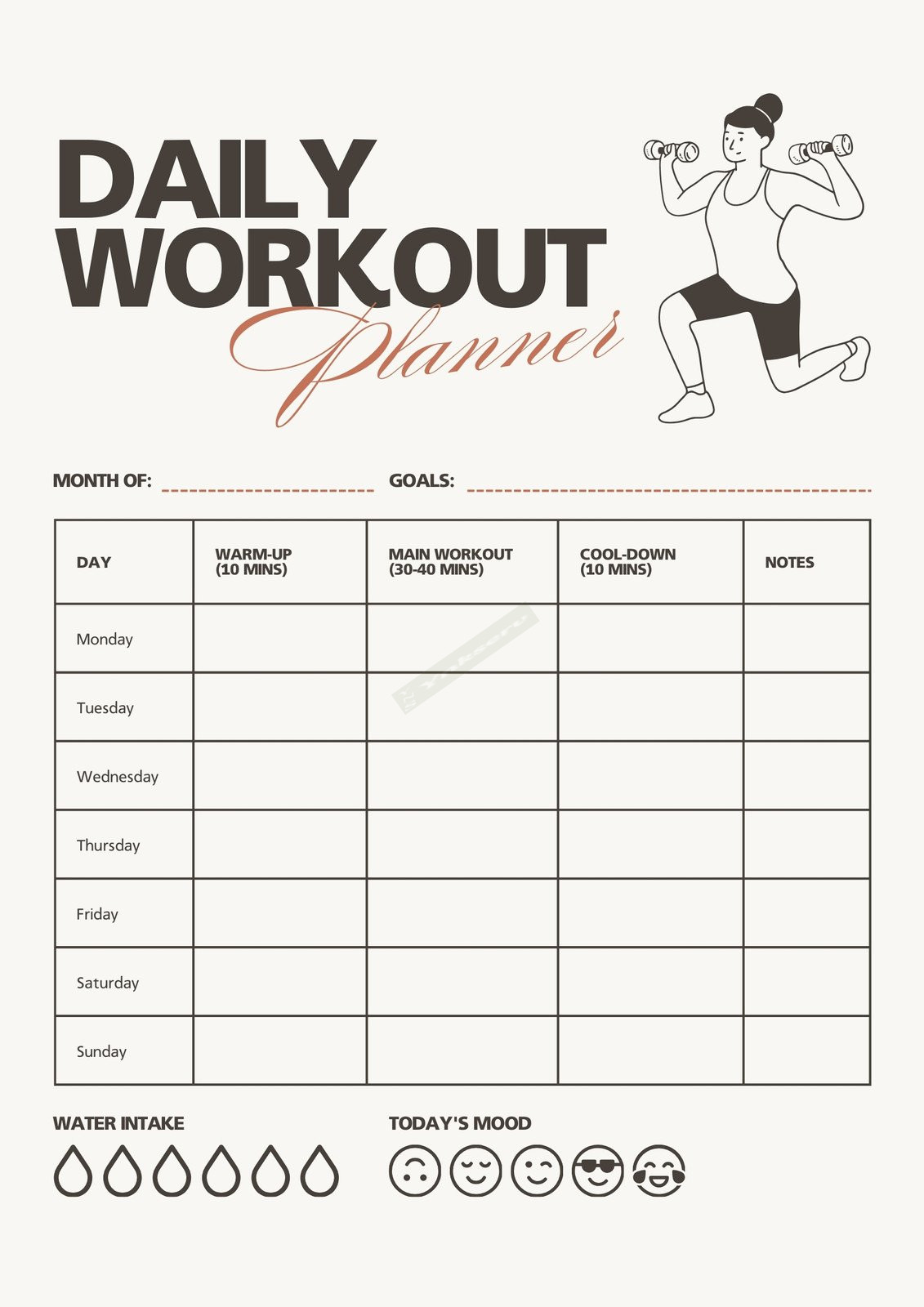 Workouts planner